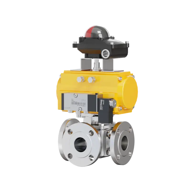 Pneumatic Three-Way Ball Valve