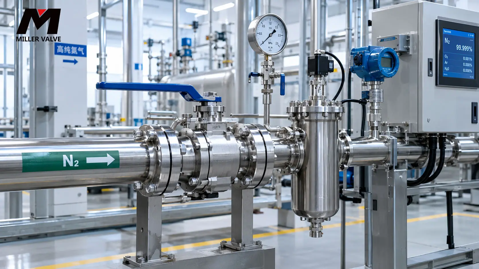 High-Purity Nitrogen Ball Valves for Industrial Gas Distribution Pipelines
